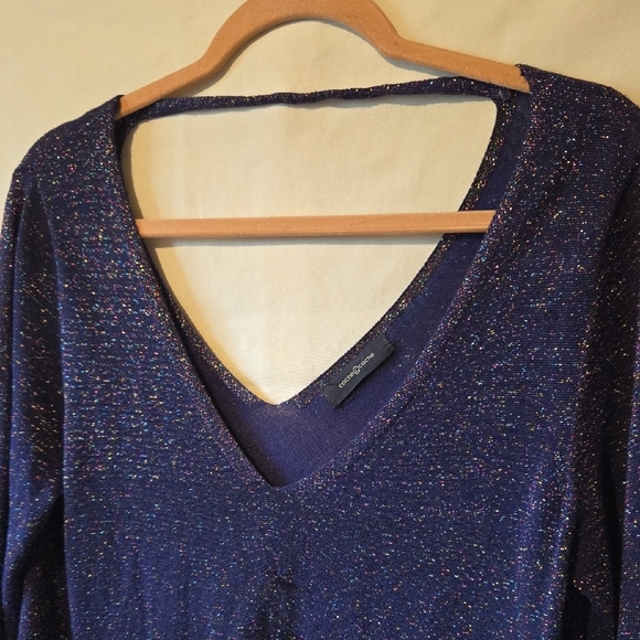 Cache Cache Sparkly Purple Gold And Pink V-Neck Long Sleeve Top Size Med - Picture 2 of 8